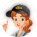 An illustrated female field rep wearing a cap with the DEKALB logo on it.